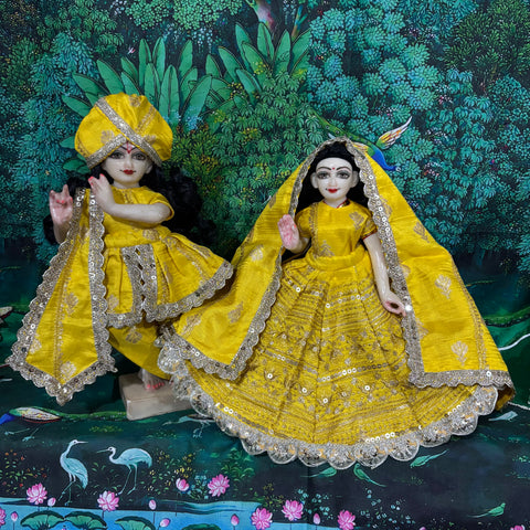 🌸 12 Inch Yugal Sarkar Banarasi Fabric Embroidery Word dress