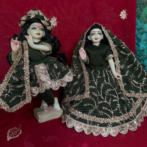 12 Inch Yugal Sarkar Heavy Dress Green