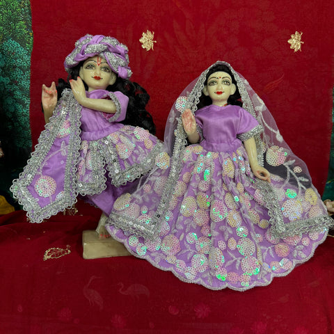 🌸12 Inch Yugal Sarkar Net Fabric Dress Lavender