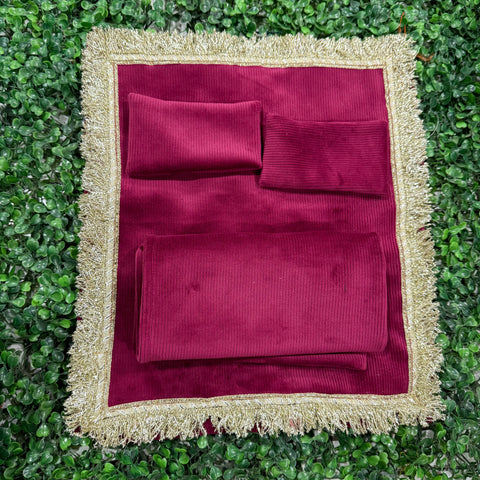 10*12 Gadda Winter Bedsheet Set Mahroon